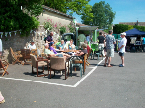 Coffee in the courtyard